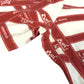 HERMES Allover Pattern Logo Bolduc Ribbon Apparel Top Three-Quarter Sleeve Other Top Rayon Women's Red