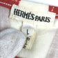 HERMES Allover Pattern Logo Bolduc Ribbon Apparel Top Three-Quarter Sleeve Other Top Rayon Women's Red