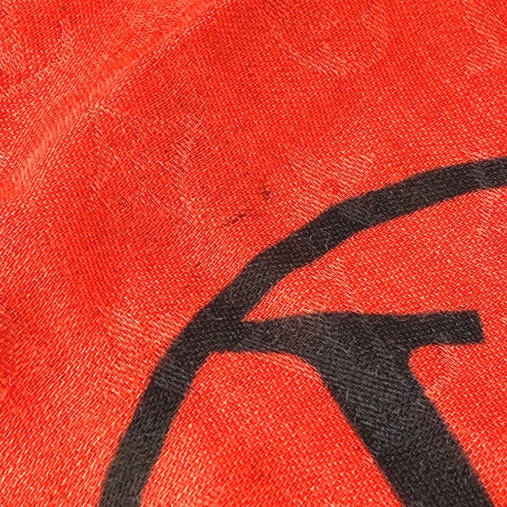 LOUIS VUITTON MP1941 Kansai Yamamoto Monogram Etole Kabuki Sticker Large Stole Shawl Silk Unisex Beige