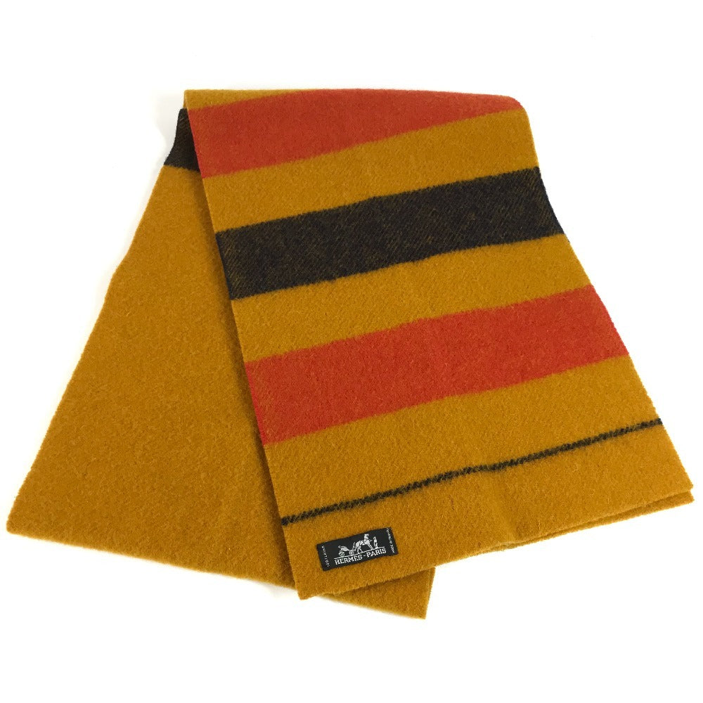 HERMES Rocabar Wool Scarf, Unisex, Yellow