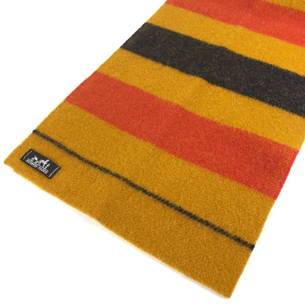 HERMES Rocabar Wool Scarf, Unisex, Yellow