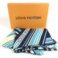LOUIS VUITTON M75721 Large Shawl Logo Scarf Stole Cotton Unisex Blue