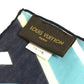 LOUIS VUITTON M75721 Large Shawl Logo Scarf Stole Cotton Unisex Blue