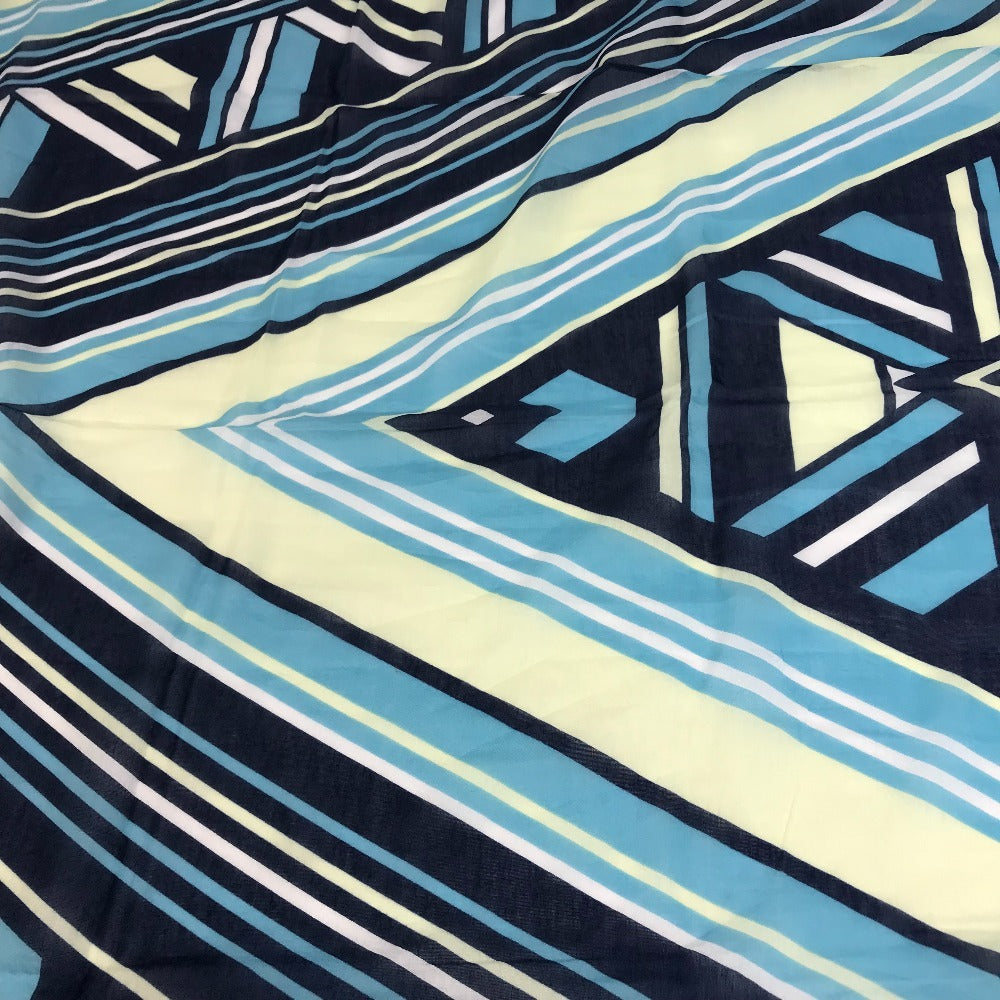 LOUIS VUITTON M75721 Large Shawl Logo Scarf Stole Cotton Unisex Blue