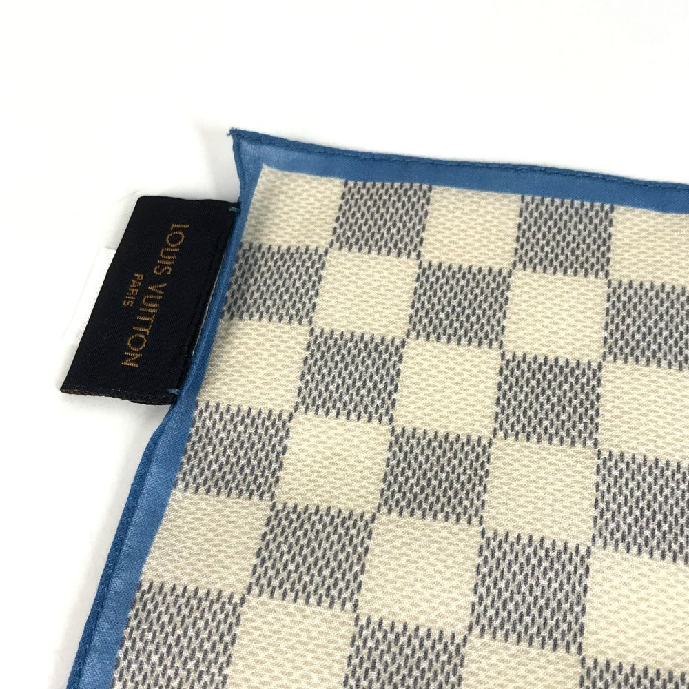 LOUIS VUITTON M73375 ダミエアズール スカーフ ハンカチ スカーフ コットン ユニセックス ホワイト