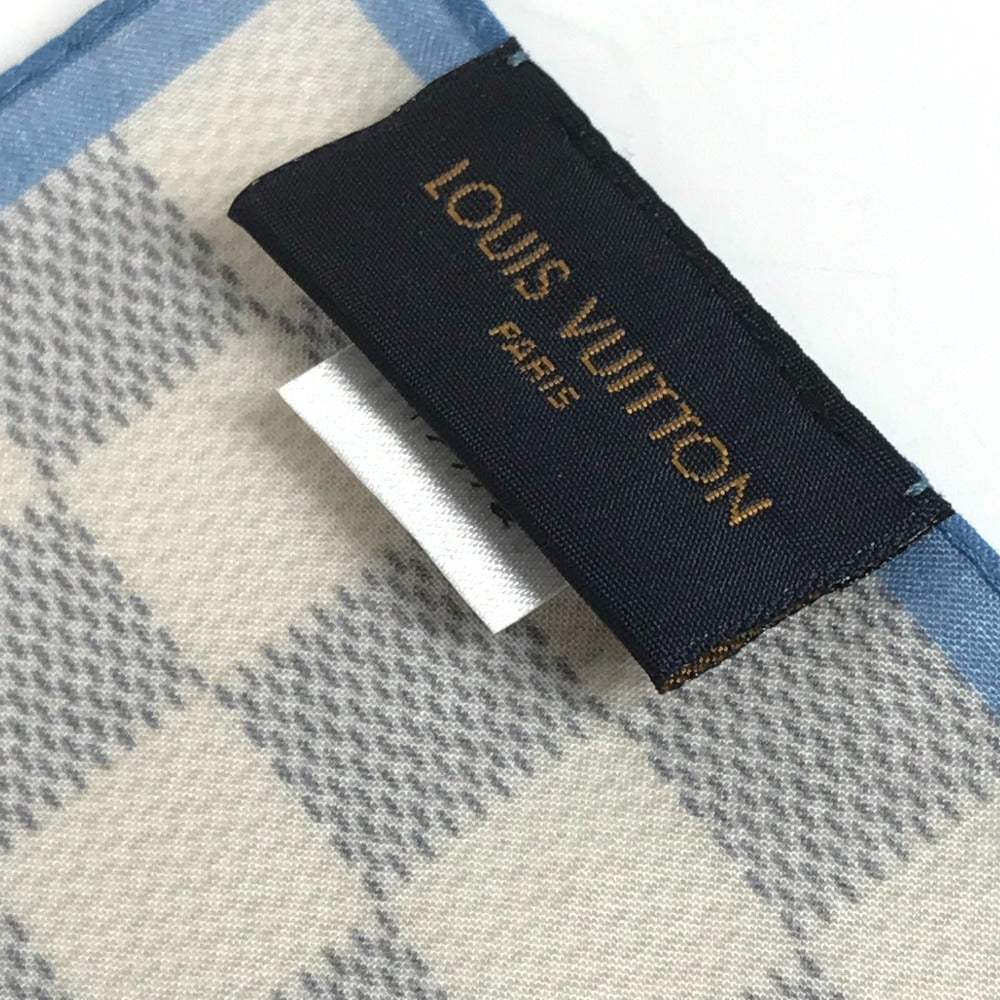 LOUIS VUITTON M73375 ダミエアズール スカーフ ハンカチ スカーフ コットン ユニセックス ホワイト
