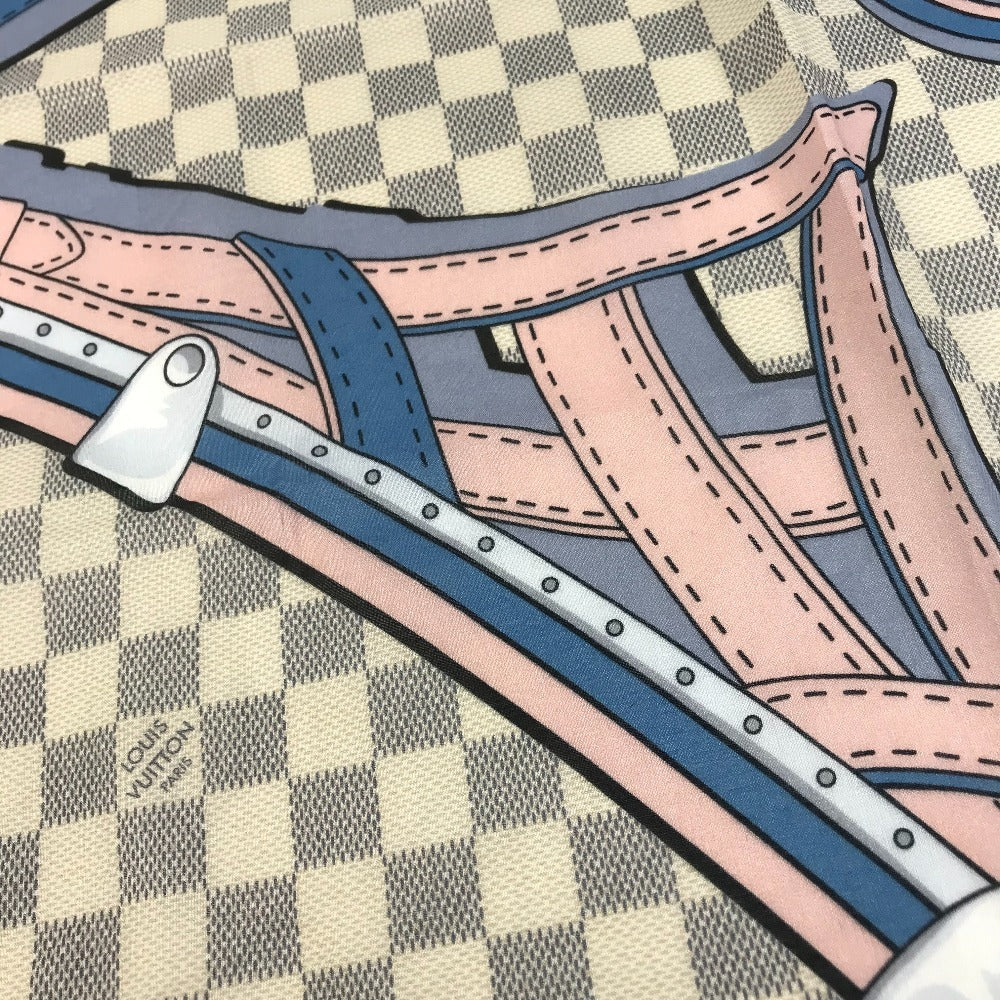 LOUIS VUITTON M73375 ダミエアズール スカーフ ハンカチ スカーフ コットン ユニセックス ホワイト