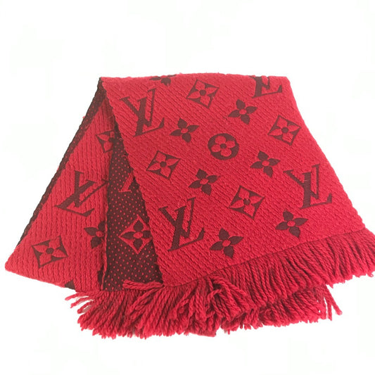 LOUIS VUITTON M72432 エシャルプ ロゴ マニア エシャルプロゴマニア フリンジ マフラー ウール ユニセックス レッド