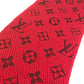 LOUIS VUITTON M72432 Echarpe Logo Mania Fringed Scarf Wool Unisex Red