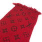 LOUIS VUITTON M72432 Echarpe Logo Mania Fringed Scarf Wool Unisex Red
