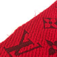 LOUIS VUITTON M72432 Echarpe Logo Mania Fringed Scarf Wool Unisex Red
