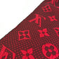 LOUIS VUITTON M72432 Echarpe Logo Mania Fringed Scarf Wool Unisex Red