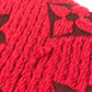 LOUIS VUITTON M72432 Echarpe Logo Mania Fringed Scarf Wool Unisex Red