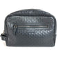 GUCCI 419775 Guccissima GG Logo Clutch Bag/Pouch with Handle/Second Bag/Shimmer Leather/Unisex Black