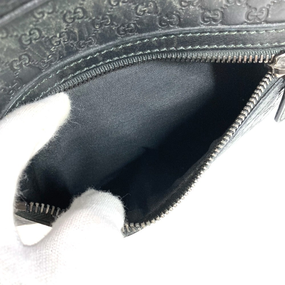 GUCCI 419775 Guccissima GG Logo Clutch Bag/Pouch with Handle/Second Bag/Shimmer Leather/Unisex Black
