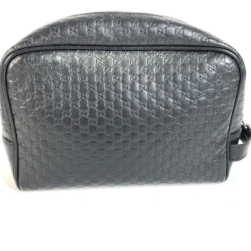 GUCCI 419775 Guccissima GG Logo Clutch Bag/Pouch with Handle/Second Bag/Shimmer Leather/Unisex Black