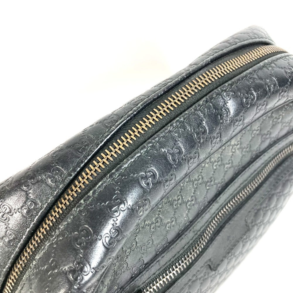 GUCCI 419775 Guccissima GG Logo Clutch Bag/Pouch with Handle/Second Bag/Shimmer Leather/Unisex Black