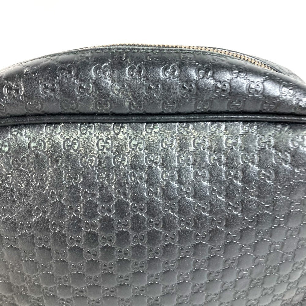 GUCCI 419775 Guccissima GG Logo Clutch Bag/Pouch with Handle/Second Bag/Shimmer Leather/Unisex Black