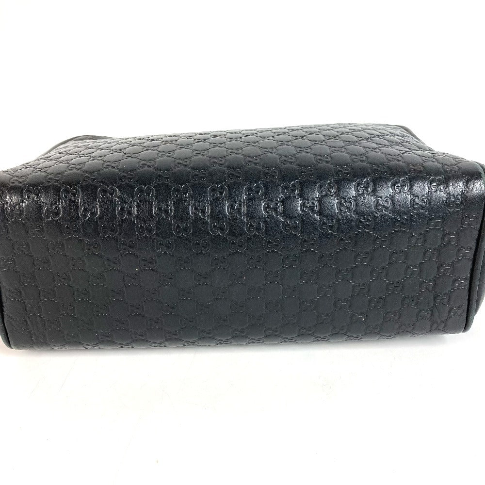 GUCCI 419775 Guccissima GG Logo Clutch Bag/Pouch with Handle/Second Bag/Shimmer Leather/Unisex Black