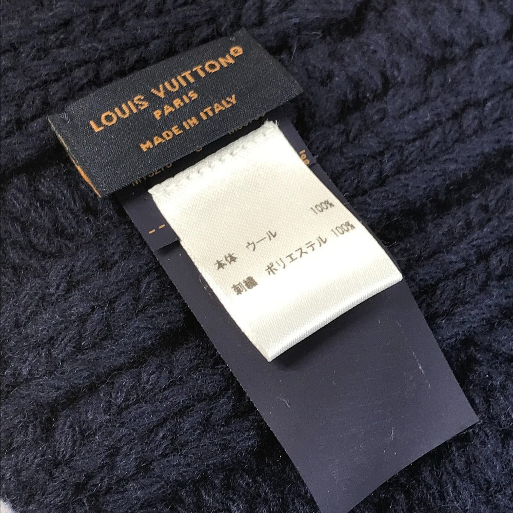 LOUIS VUITTON M96755 Scarf Only LV Mini Cable Knit Tippet Scarf Wool Unisex Navy