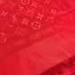 LOUIS VUITTON Monogram Large Apparel Accessory Stole Fringe Muffler Shawl Wool Unisex Red