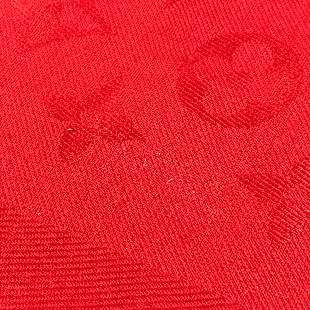 LOUIS VUITTON Monogram Large Apparel Accessory Stole Fringe Muffler Shawl Wool Unisex Red