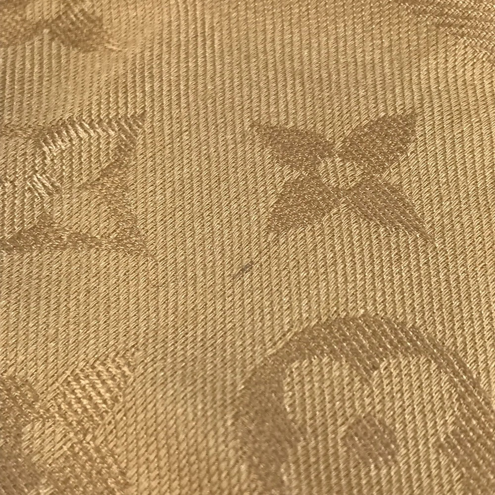 LOUIS VUITTON Monogram Large Apparel Accessory Stole Fringe Muffler Shawl Wool Unisex Beige