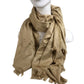 LOUIS VUITTON Monogram Large Apparel Accessory Stole Fringe Muffler Shawl Wool Unisex Beige