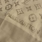 LOUIS VUITTON Monogram Large Apparel Accessory Stole Fringe Muffler Shawl Wool Unisex Beige