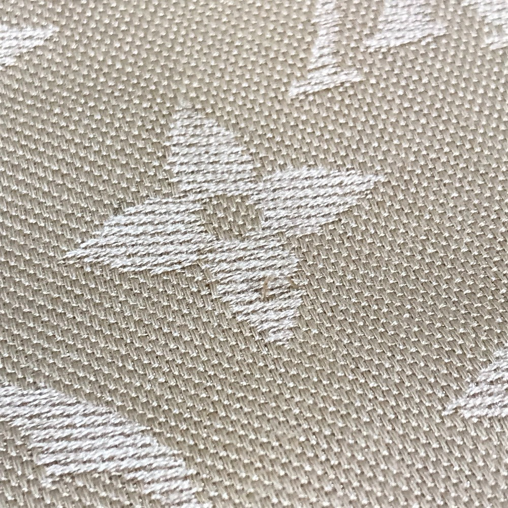 LOUIS VUITTON Monogram Large Apparel Accessory Stole Fringe Muffler Shawl Wool Unisex Beige