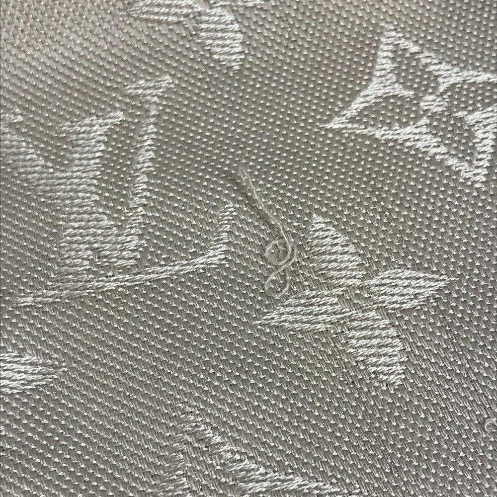LOUIS VUITTON M71336 Monogram Shawl Monogram Large Apparel Accessory Stole Fringe Muffler Shawl Wool Unisex Beige