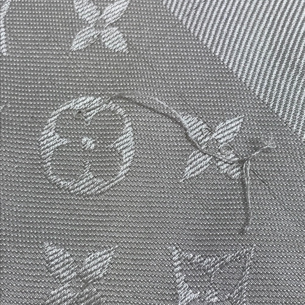 LOUIS VUITTON M71336 Monogram Shawl Monogram Large Apparel Accessory Stole Fringe Muffler Shawl Wool Unisex Beige