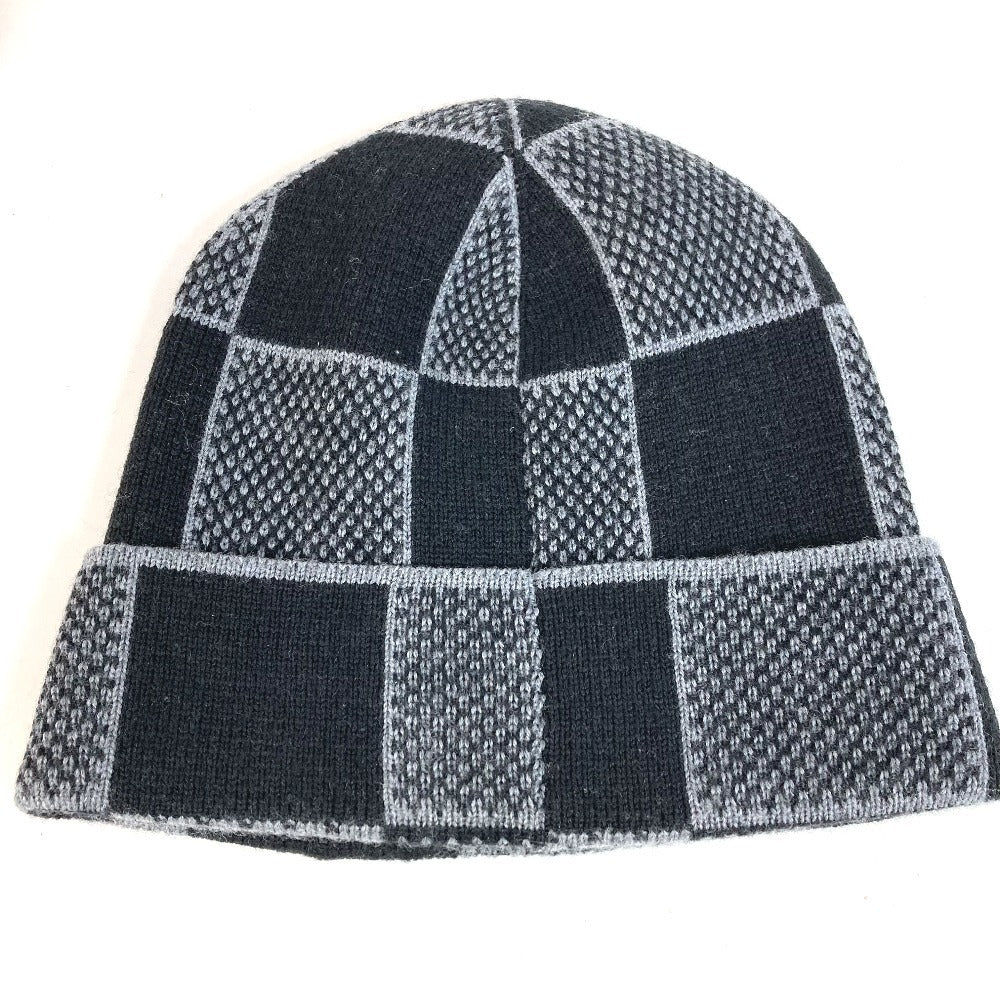 LOUIS VUITTON M92737 Beanie Damier Heritage Beanie Hat Knit Hat Knit Cap Knit Beanie Wool Unisex Black