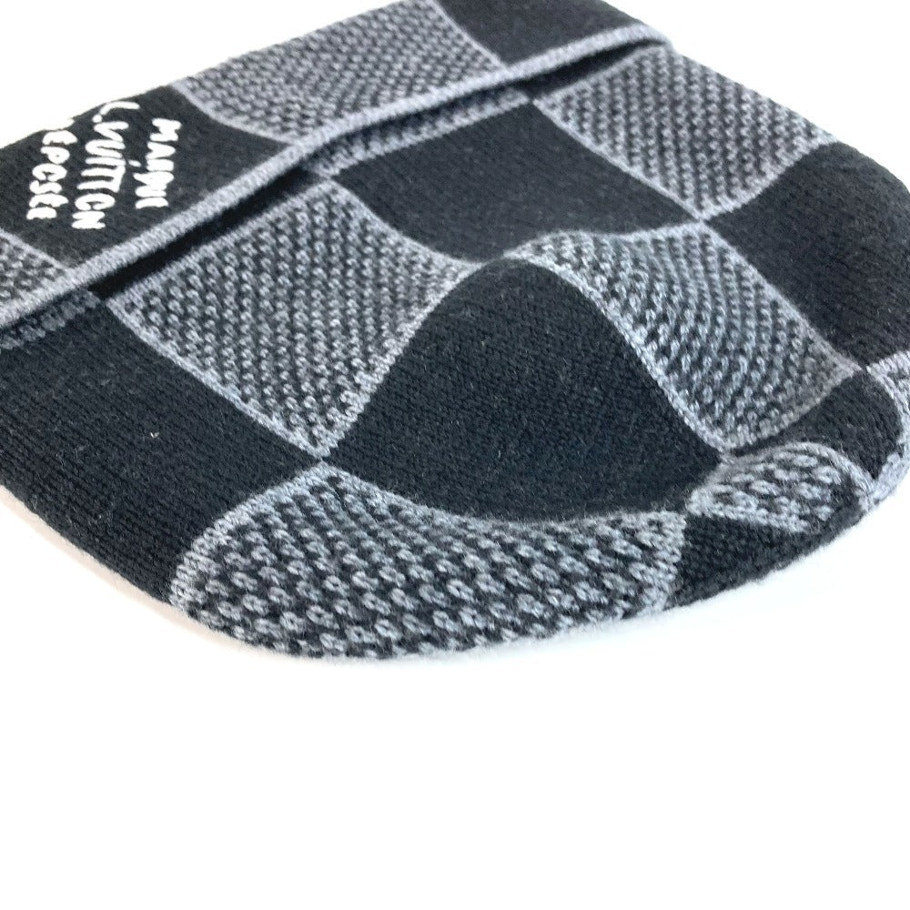 LOUIS VUITTON M92737 Beanie Damier Heritage Beanie Hat Knit Hat Knit Cap Knit Beanie Wool Unisex Black
