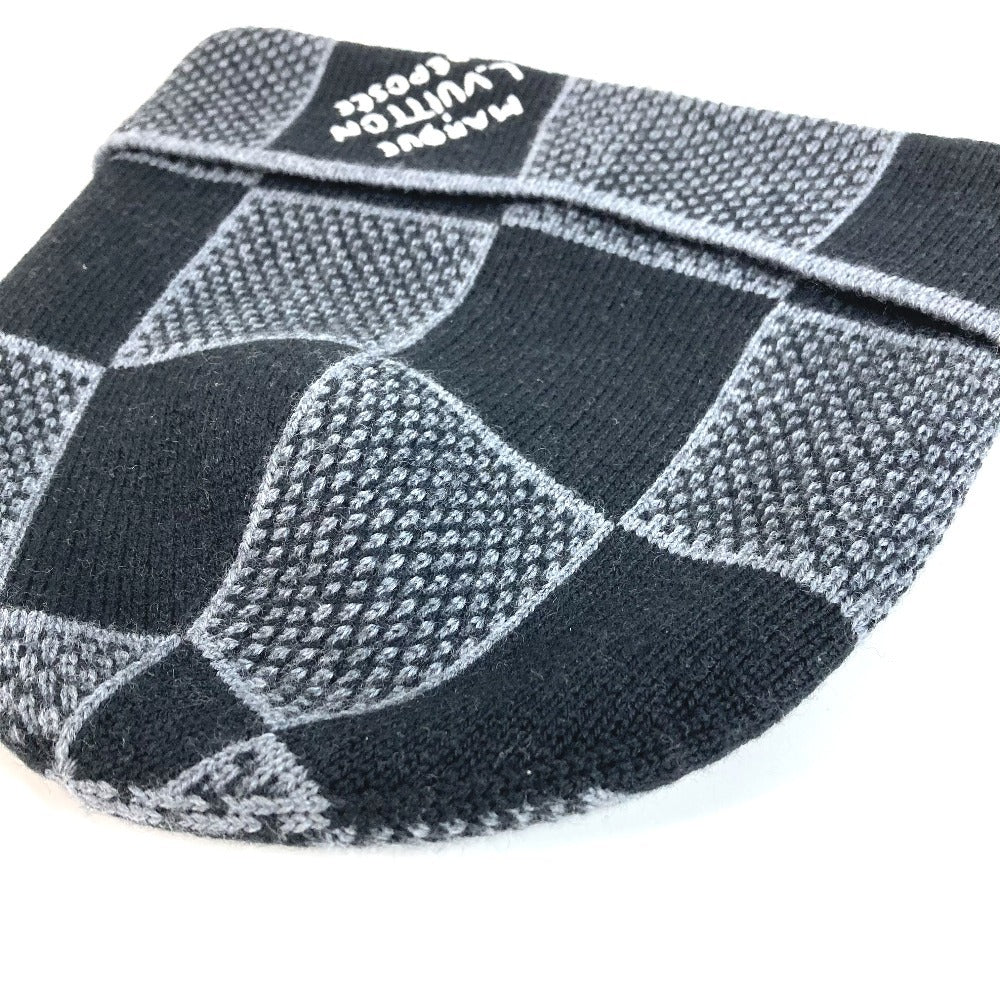 LOUIS VUITTON M92737 Beanie Damier Heritage Beanie Hat Knit Hat Knit Cap Knit Beanie Wool Unisex Black