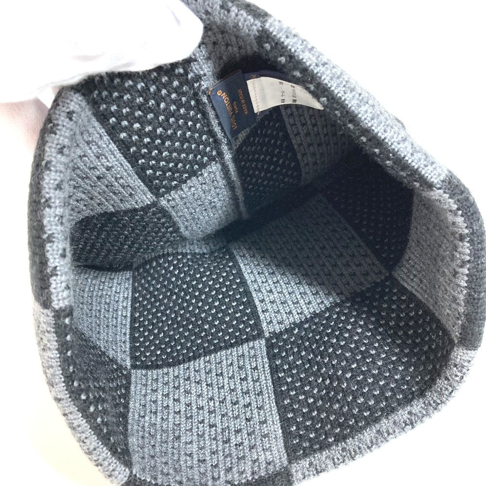 LOUIS VUITTON M92737 Beanie Damier Heritage Beanie Hat Knit Hat Knit Cap Knit Beanie Wool Unisex Black