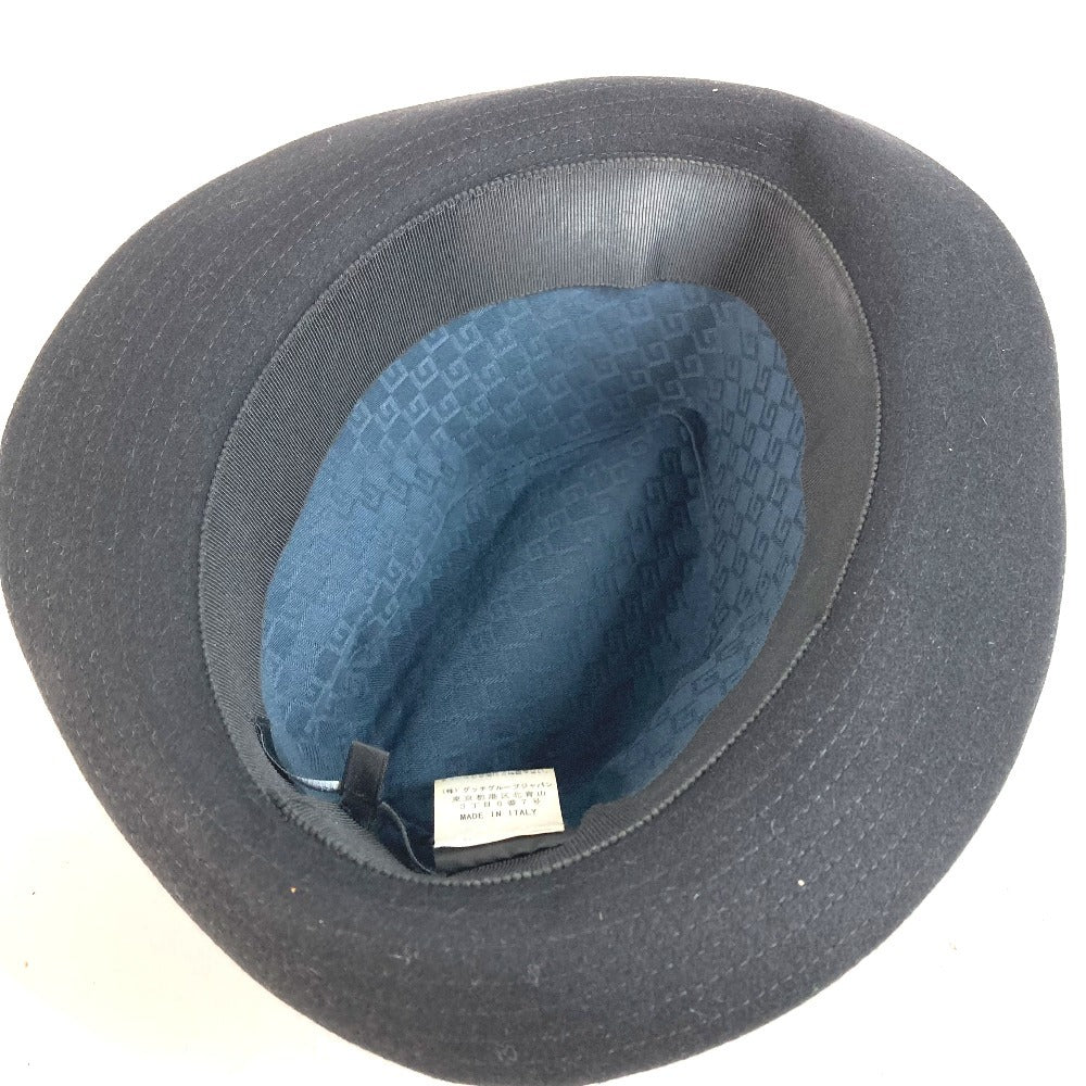 GUCCI Logo Hat Cap Bucket Hat Bob Hat Hat Cotton Men's Black