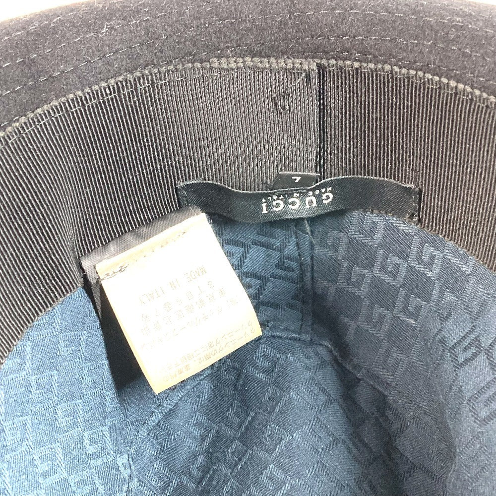 GUCCI Logo Hat Cap Bucket Hat Bob Hat Hat Cotton Men's Black