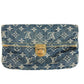 LOUIS VUITTON M95007 Monogram Denim Pochette Plat Pouch Clutch Bag Monogram Denim Unisex Blue