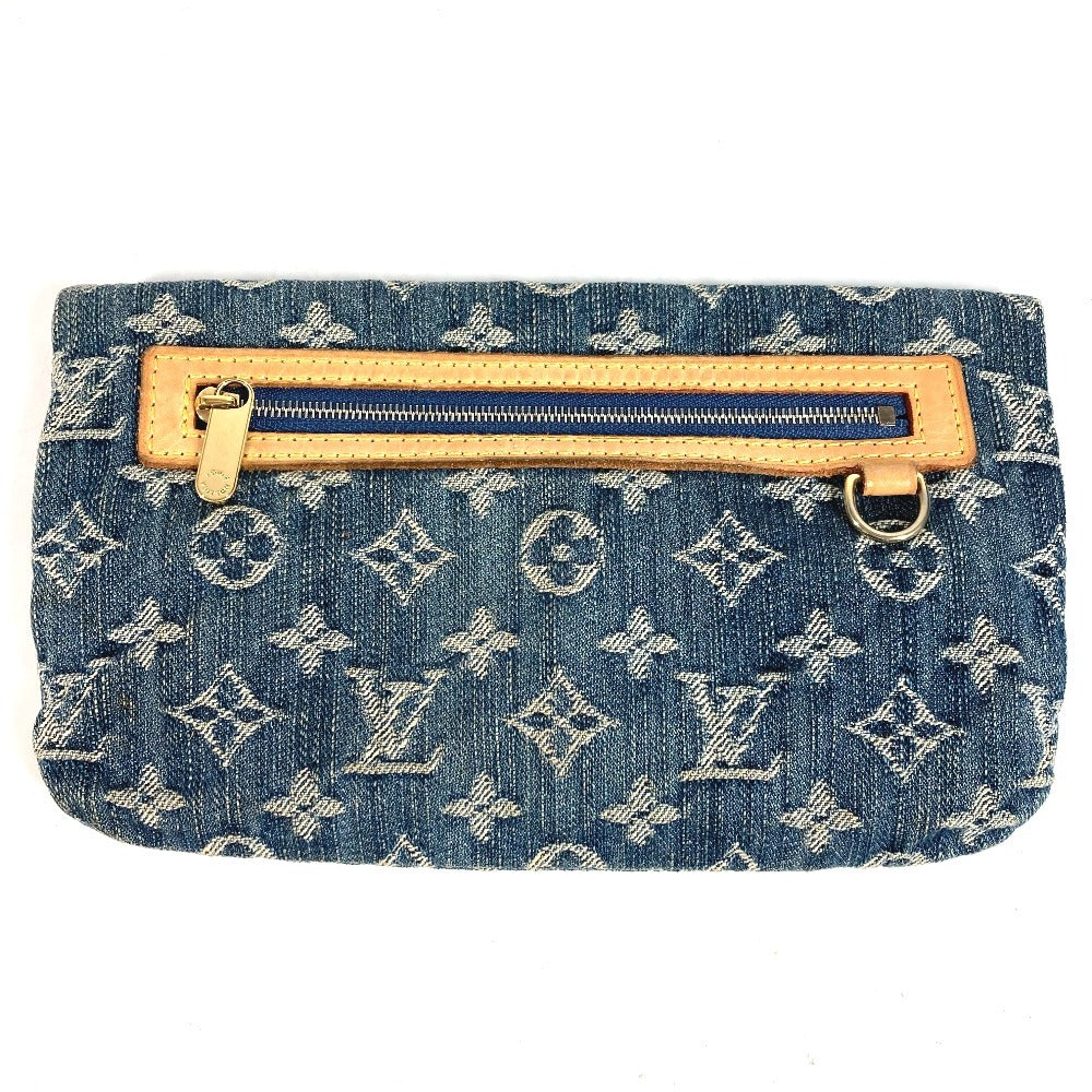 LOUIS VUITTON M95007 Monogram Denim Pochette Plat Pouch Clutch Bag Monogram Denim Unisex Blue