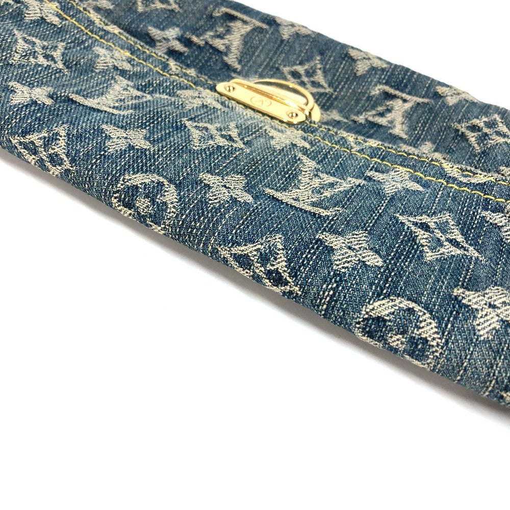 LOUIS VUITTON M95007 Monogram Denim Pochette Plat Pouch Clutch Bag Monogram Denim Unisex Blue