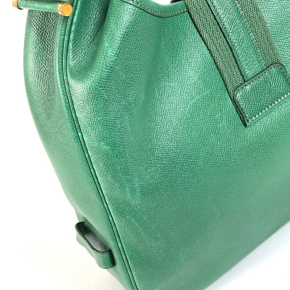 HERMES Vintage Sac Eau Bag Tote Bag Shoulder Bag Courchevel Unisex Green