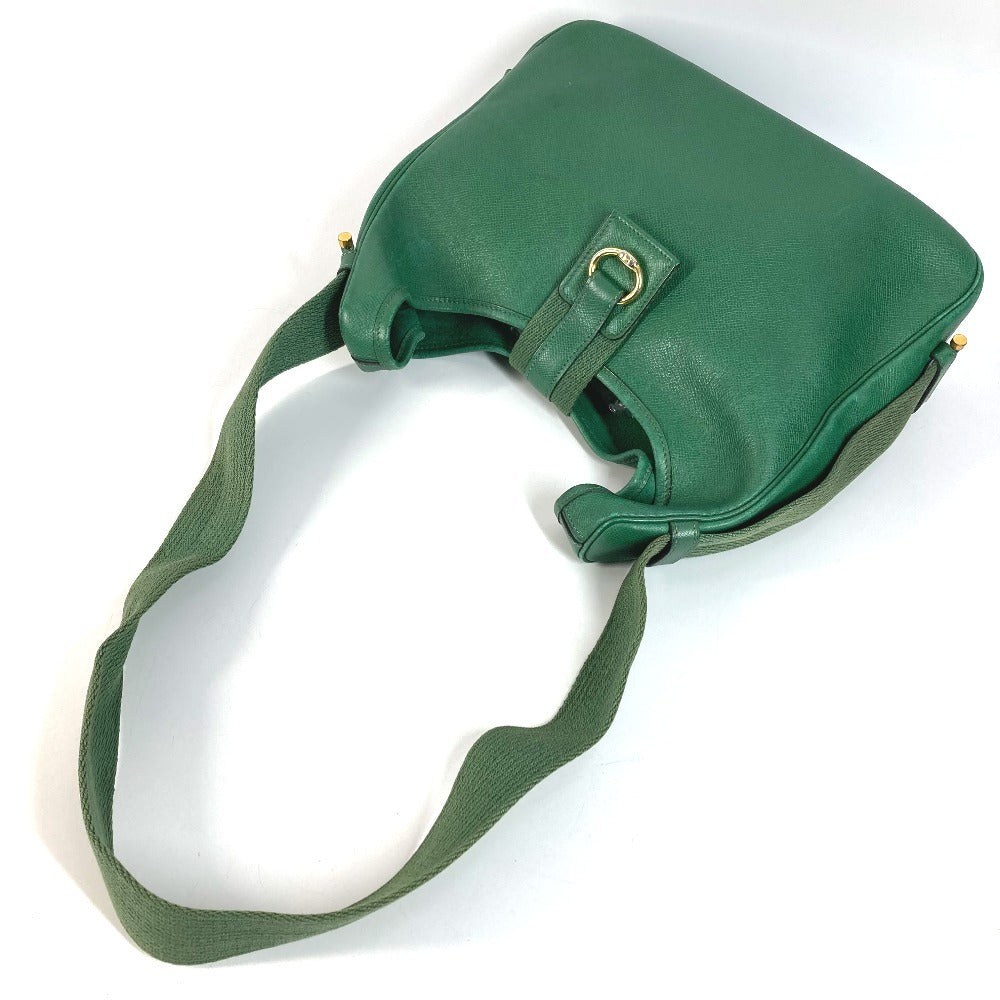 HERMES Vintage Sac Eau Bag Tote Bag Shoulder Bag Courchevel Unisex Green