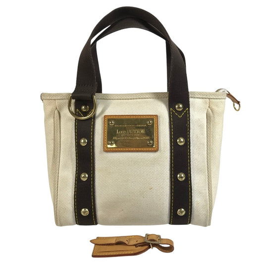 LOUIS VUITTON M40039 Antigua Cabas PM Cabas PM Tote Bag Handbag Canvas Unisex White