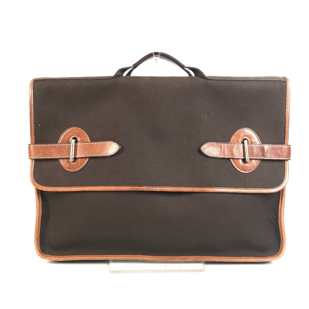 HERMES Buenaventura MM Buenaventura MM Bag Handbag Briefcase Tote Bag Flap Business Bag Leather/Canvas Unisex Brown