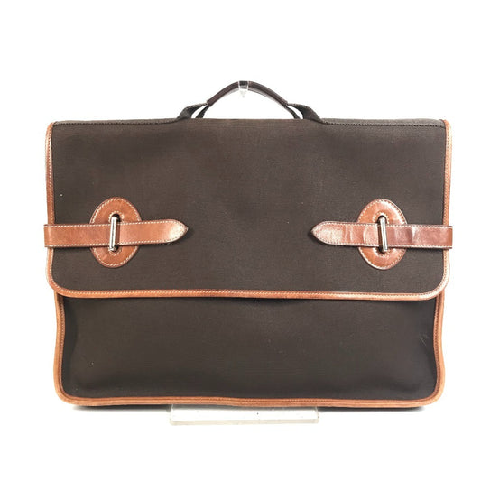 HERMES Buenaventura MM Buenaventura MM Bag Handbag Briefcase Tote Bag Flap Business Bag Leather/Canvas Unisex Brown