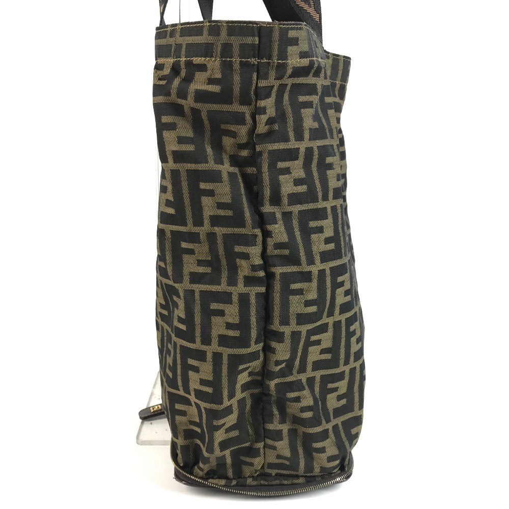FENDI ヴィンテージ ズッカ ロゴ 折り畳み エコバッグ カバン バッグ 肩掛け トートバッグ ハンドバッグ ショルダーバッグ キャンバス ユニセックス ブラウン