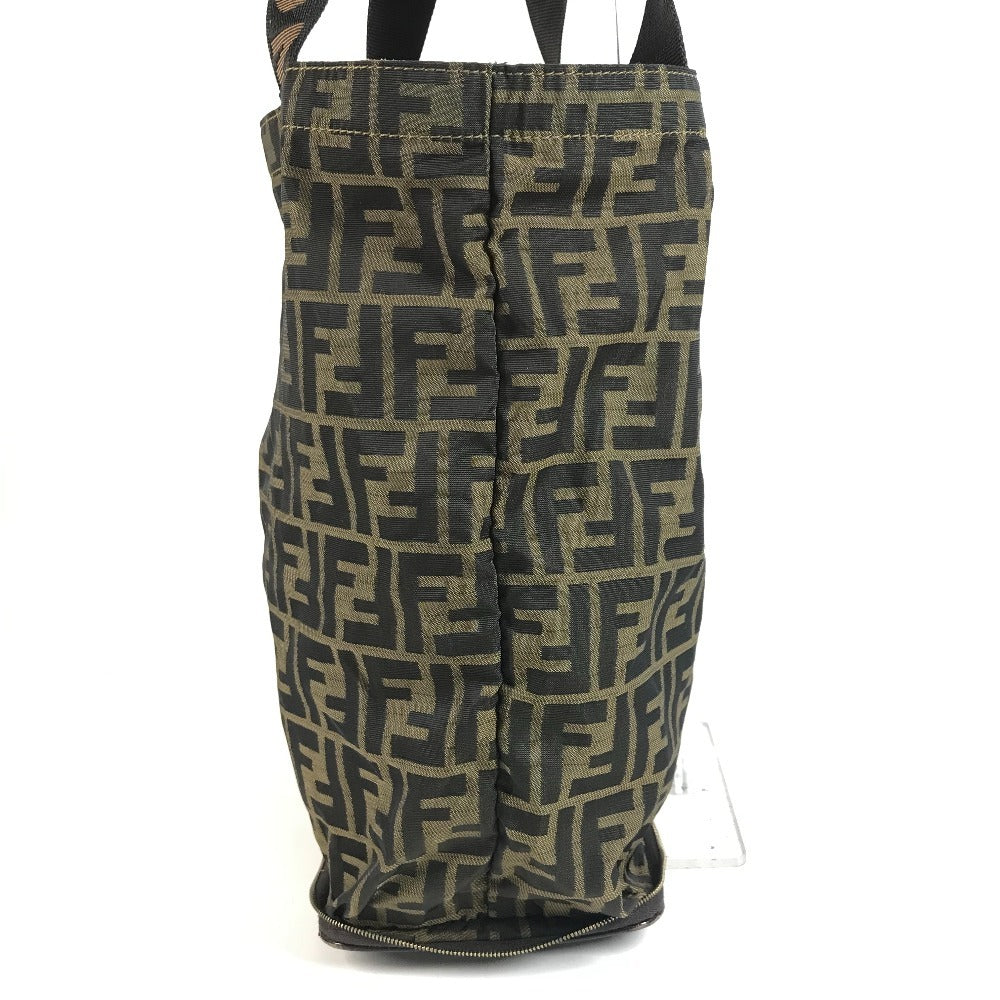 FENDI ヴィンテージ ズッカ ロゴ 折り畳み エコバッグ カバン バッグ 肩掛け トートバッグ ハンドバッグ ショルダーバッグ キャンバス ユニセックス ブラウン