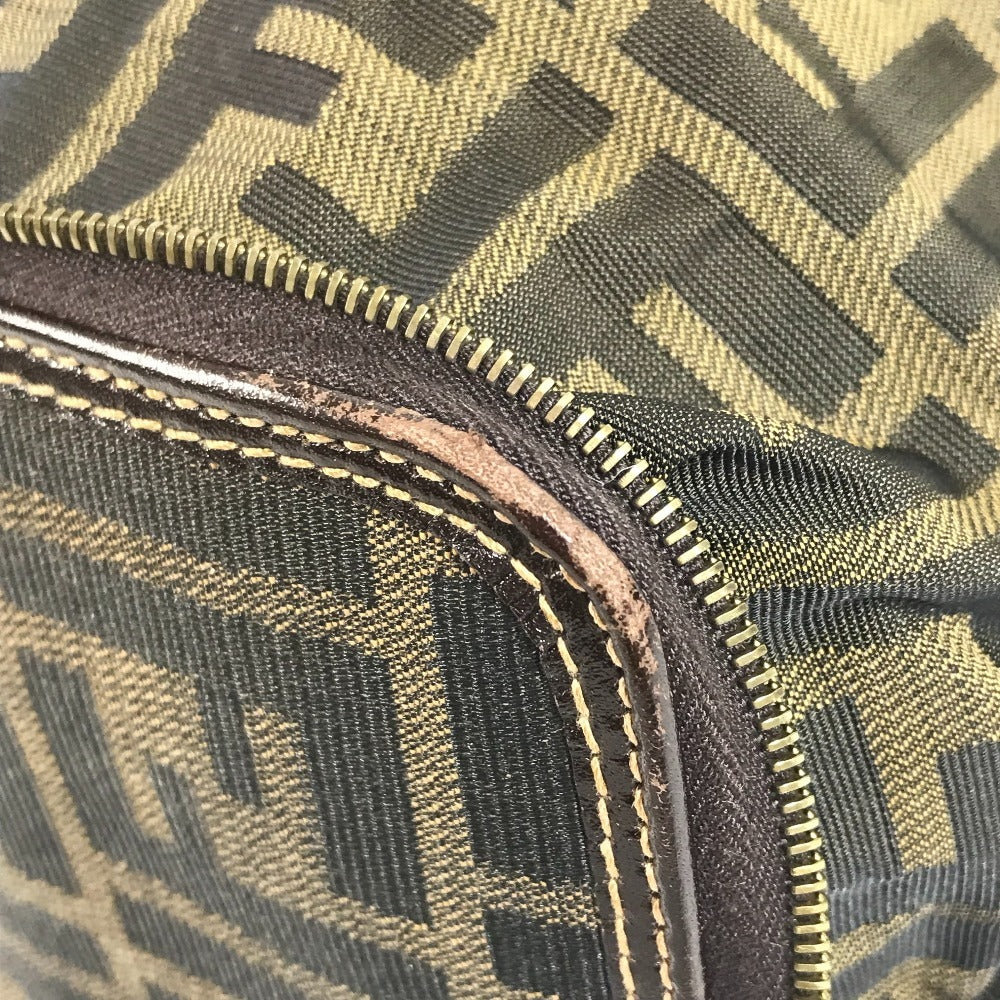 FENDI ヴィンテージ ズッカ ロゴ 折り畳み エコバッグ カバン バッグ 肩掛け トートバッグ ハンドバッグ ショルダーバッグ キャンバス ユニセックス ブラウン