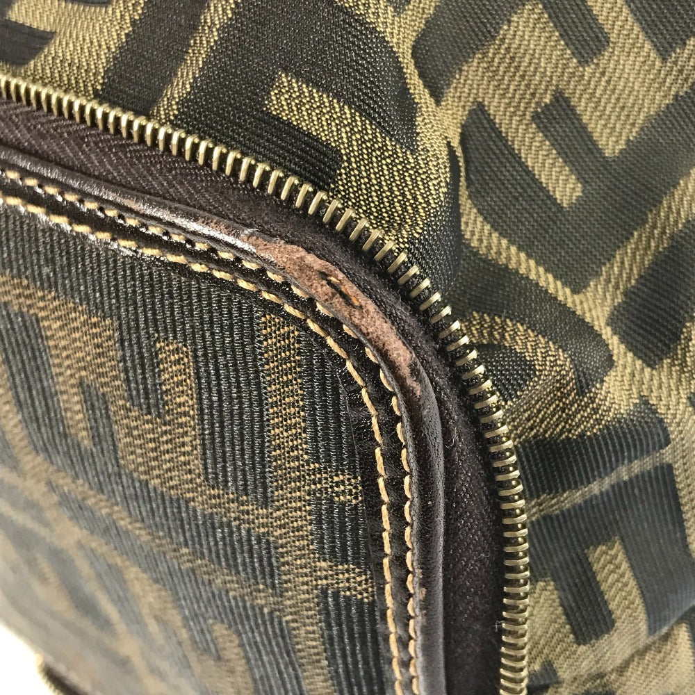 FENDI ヴィンテージ ズッカ ロゴ 折り畳み エコバッグ カバン バッグ 肩掛け トートバッグ ハンドバッグ ショルダーバッグ キャンバス ユニセックス ブラウン